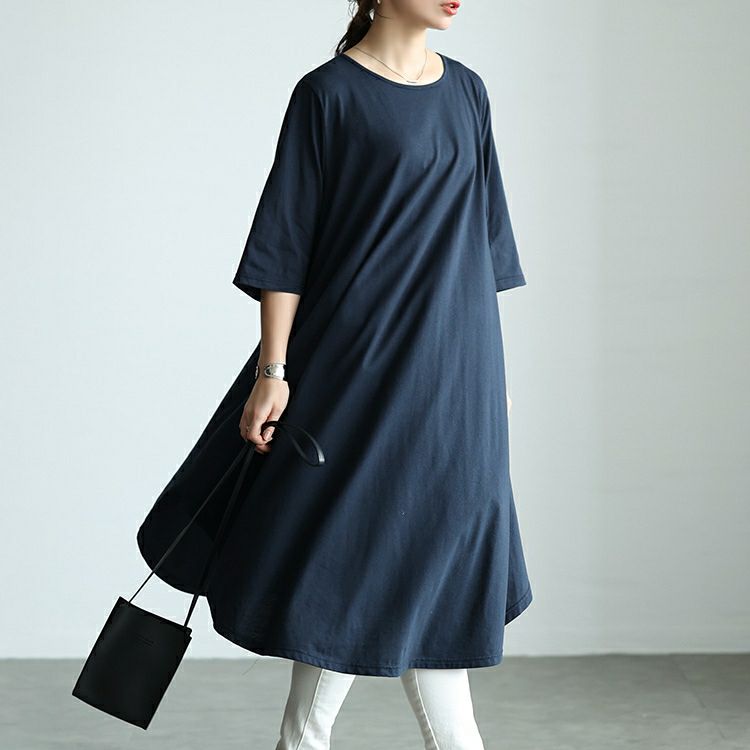 大きいサイズ レディース ラウンド裾フレアワンピース　cast-5552031