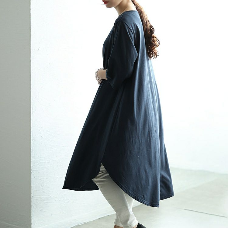 大きいサイズ レディース ラウンド裾フレアワンピース　cast-5552031