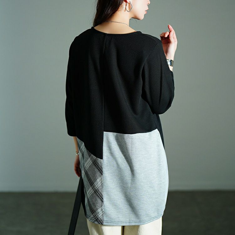 大きいサイズ レディース パッチワークコクーンチュニック cast