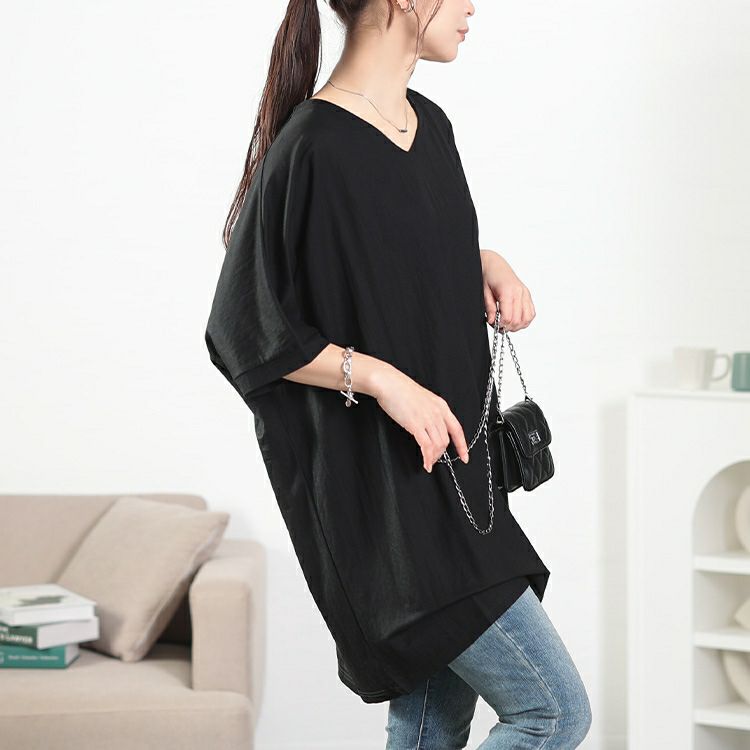 大きいサイズ レディース UVカット＆接触冷感ストレッチ鹿の子ドルマンカットソー　map-38 【メール便可】