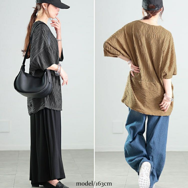 大きいサイズ レディース ウェーブストライプドルマンチュニック　maru-30142