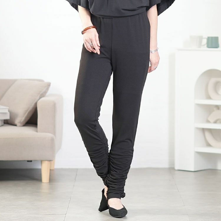 大きいサイズ レディース 裾くしゅくしゅレギンス　maru-30137 【メール便可】