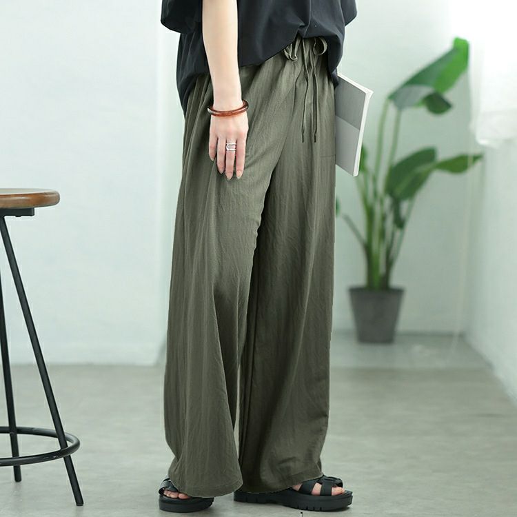 大きいサイズ レディース UVカット＆接触冷感ストレッチ鹿の子ワイドフレアパンツ　map-41 【メール便可】