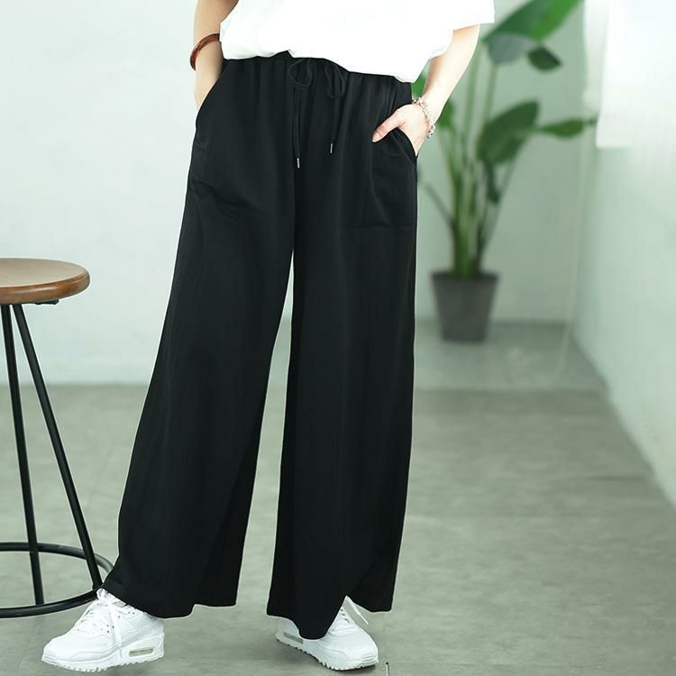 大きいサイズ レディース UVカット＆接触冷感ストレッチ鹿の子ワイドフレアパンツ　map-41 【メール便可】 ブラック