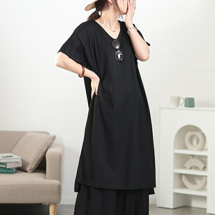 大きいサイズ レディース UVカット＆接触冷感ストレッチ鹿の子サイドスリットワンピース　map-40 【メール便可】