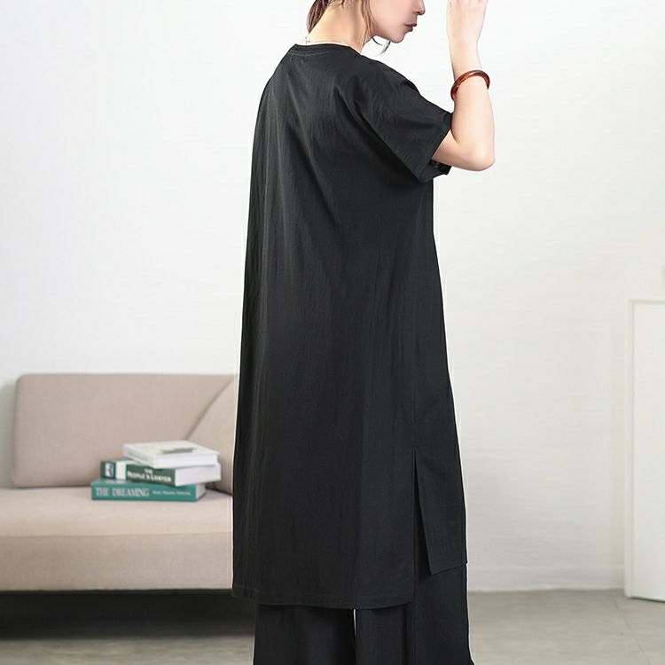 大きいサイズ レディース UVカット＆接触冷感ストレッチ鹿の子サイドスリットワンピース　map-40 【メール便可】