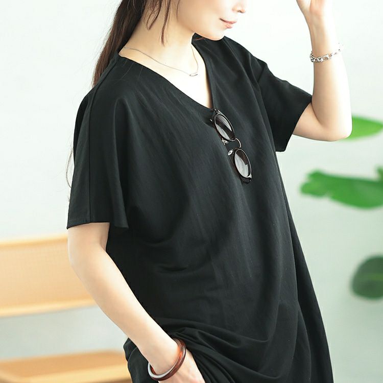 大きいサイズ レディース UVカット＆接触冷感ストレッチ鹿の子サイドスリットワンピース　map-40 【メール便可】