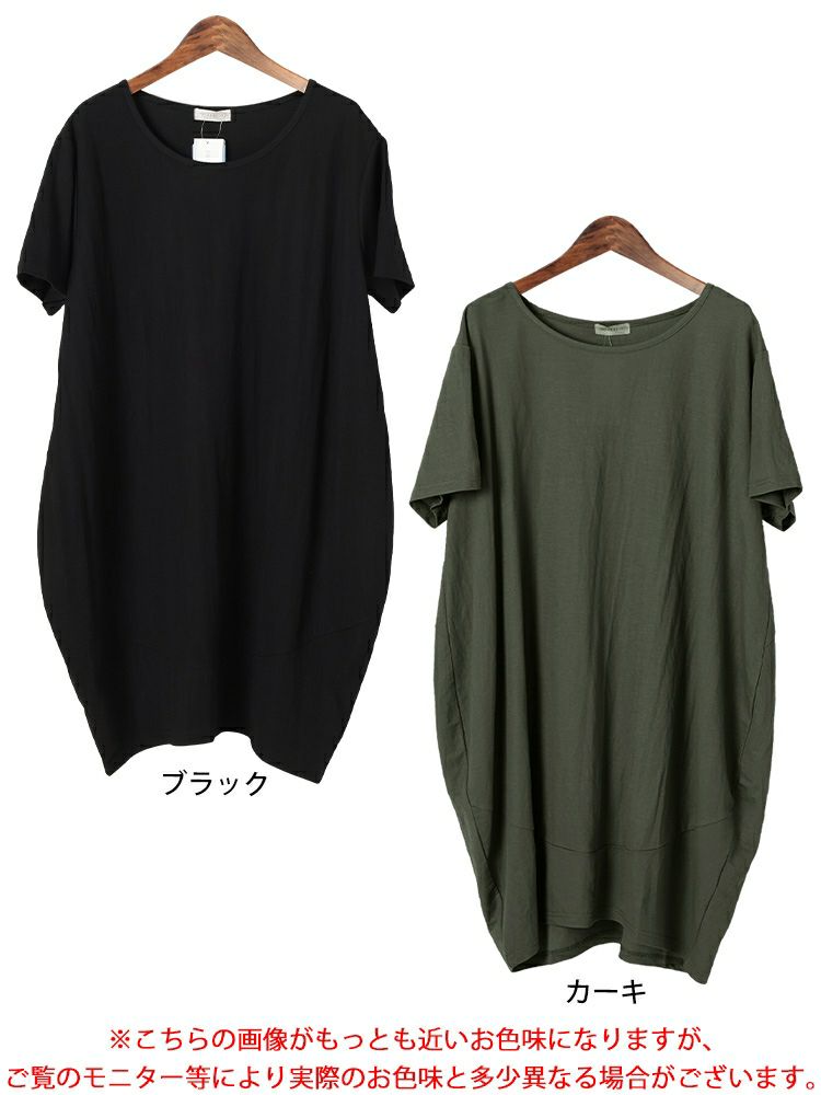 大きいサイズ レディース UVカット＆接触冷感ストレッチ鹿の子コクーンチュニック　map-39 【メール便可】