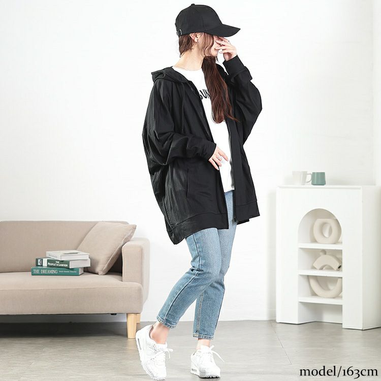 大きいサイズ レディース UVカット＆接触冷感ストレッチ鹿の子ドルマン