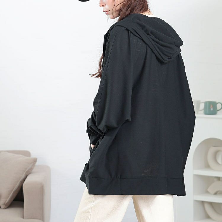 大きいサイズ レディース UV対策＆吸水速乾ドルマンZIPパーカー　map-33