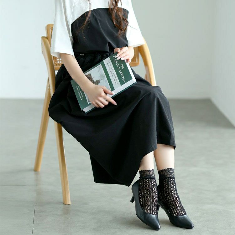 大きいサイズ レディース ストレッチレースソックス　goldy-1657 【メール便可】