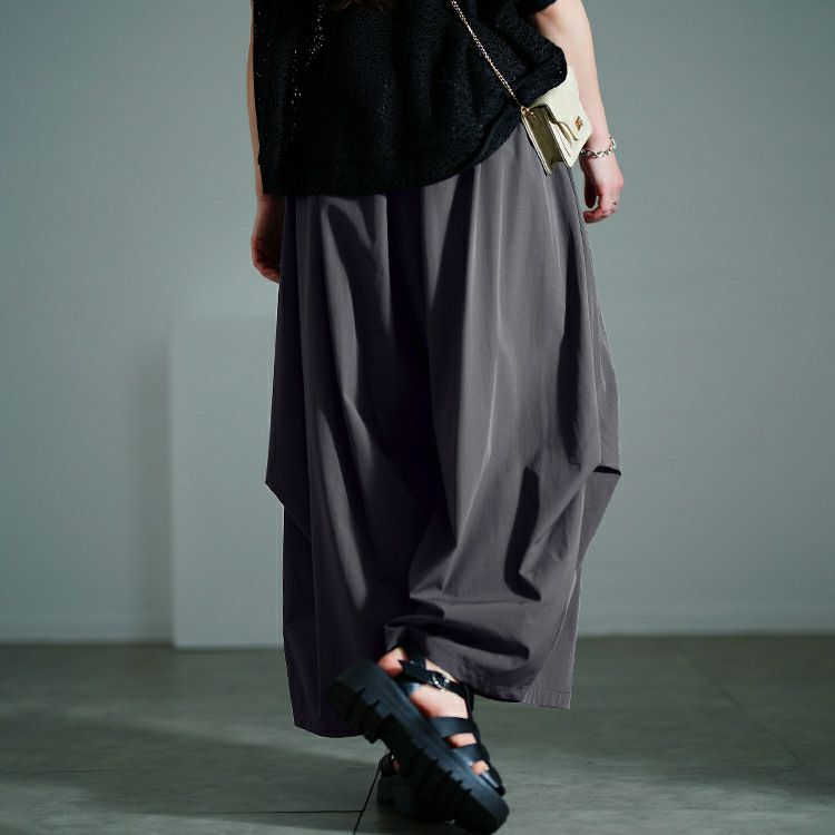 大きいサイズ レディース サイドタックワイドバレルパンツ　nw-25018