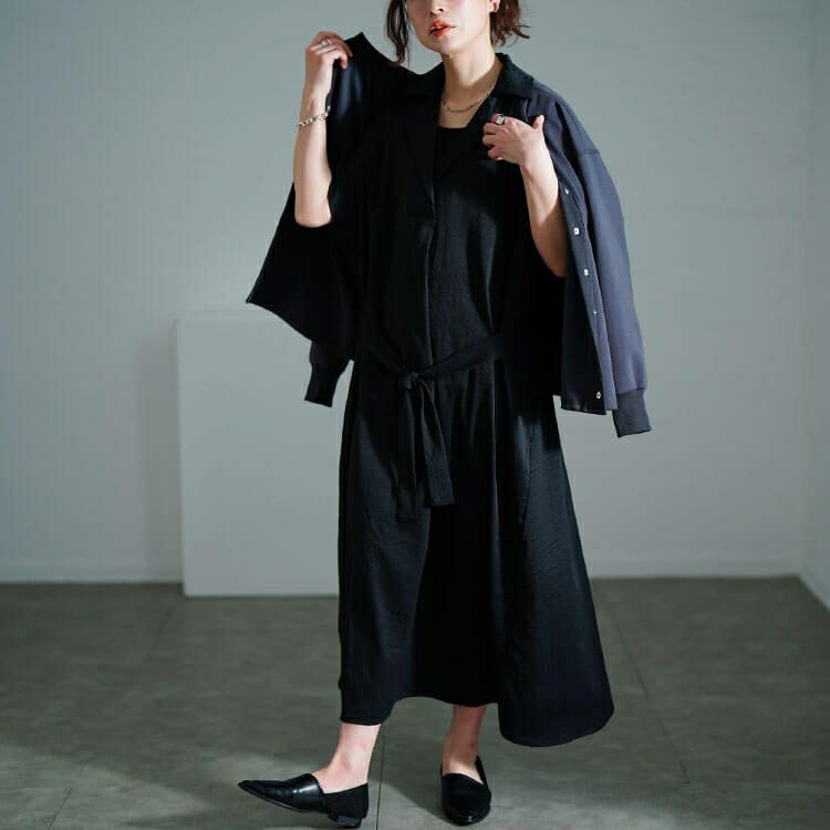 大きいサイズ レディース スキッパーシャツワンピース　nw-25007