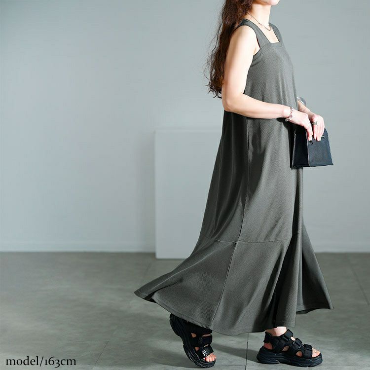 大きいサイズ レディース ワッフルマーメイドジャンパースカート　maru-30139