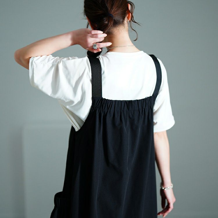 大きいサイズ レディース 軽量ストレッチマキシジャンパースカート　maru-30136