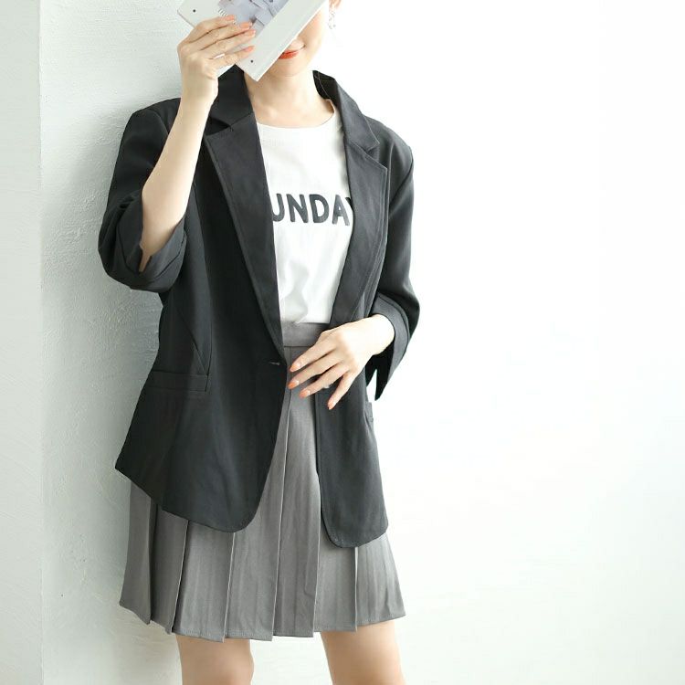 大きいサイズ レディース 七分袖テーラードジャケット　goldy-1665