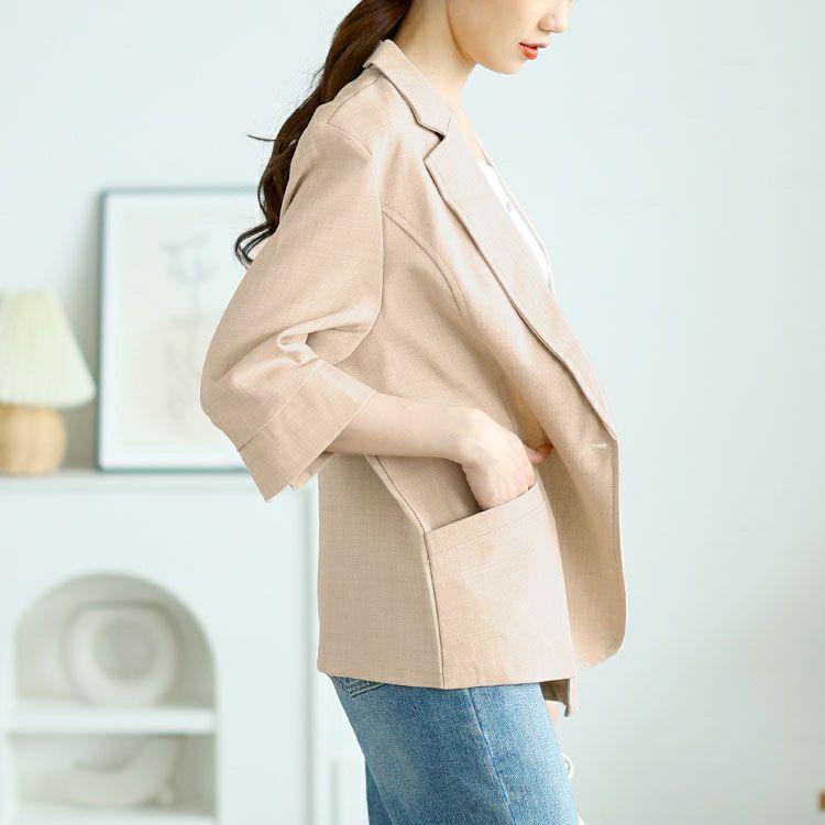 大きいサイズ レディース 七分袖テーラードジャケット　goldy-1665