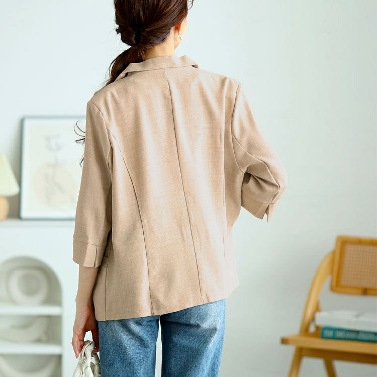 大きいサイズ レディース 七分袖テーラードジャケット　goldy-1665