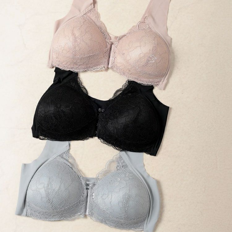 大きいサイズ レディース フロントホックシームレスブラ　goldy-1660