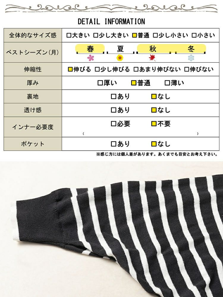 大きいサイズ レディース パネルボーダーコットンドルマンカーディガン　wn-0232【メール便可】