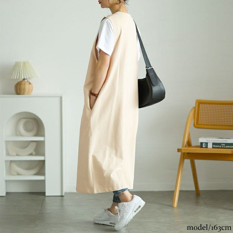 大きいサイズ レディース 深Vネックダブルボタンロングベスト　wk-0526