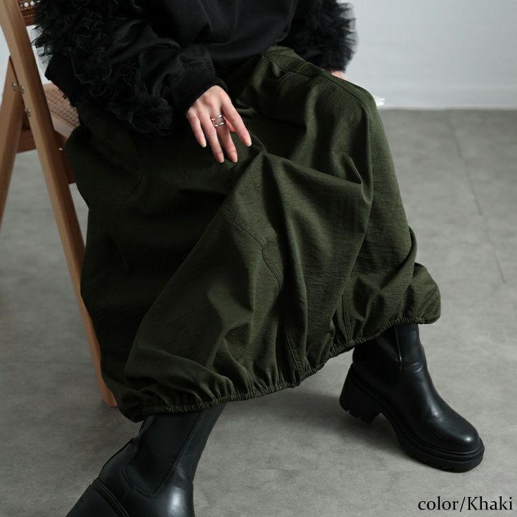 大きいサイズ レディース 切り替えタックバルーンスカート　sw-0740