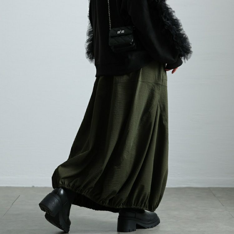 大きいサイズ レディース 切り替えタックバルーンスカート　sw-0740