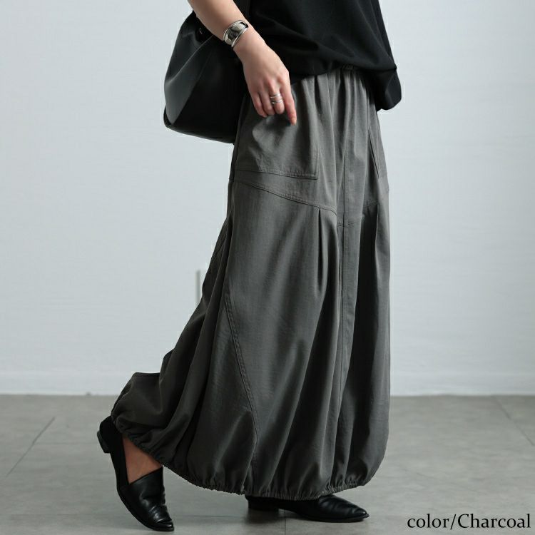 大きいサイズ レディース 切り替えタックバルーンスカート　sw-0740