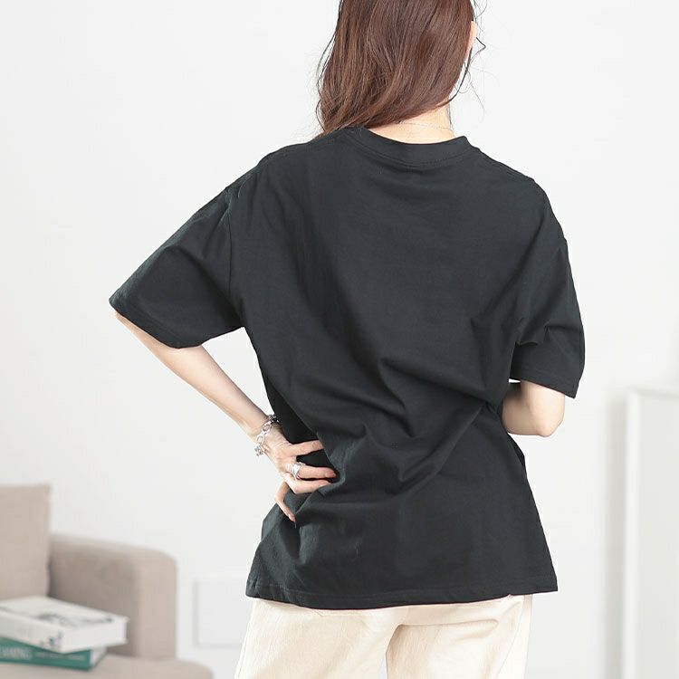 大きいサイズ レディース ビッグロゴコットンTシャツ　goldy-1661【メール便可】