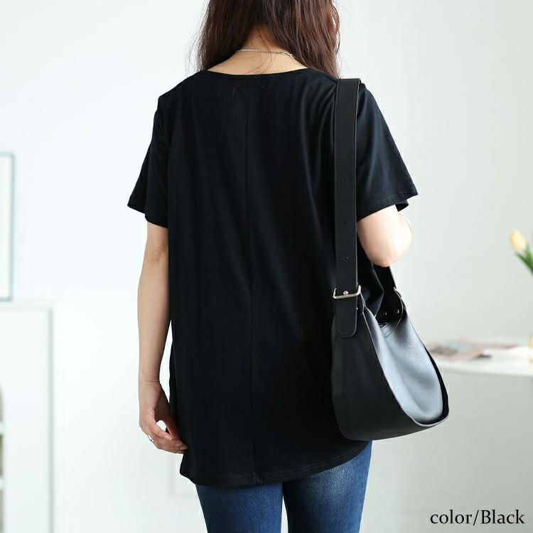 大きいサイズ レディース ネコプリントコットンチュニックカットソー　cast-5554002【メール便可】