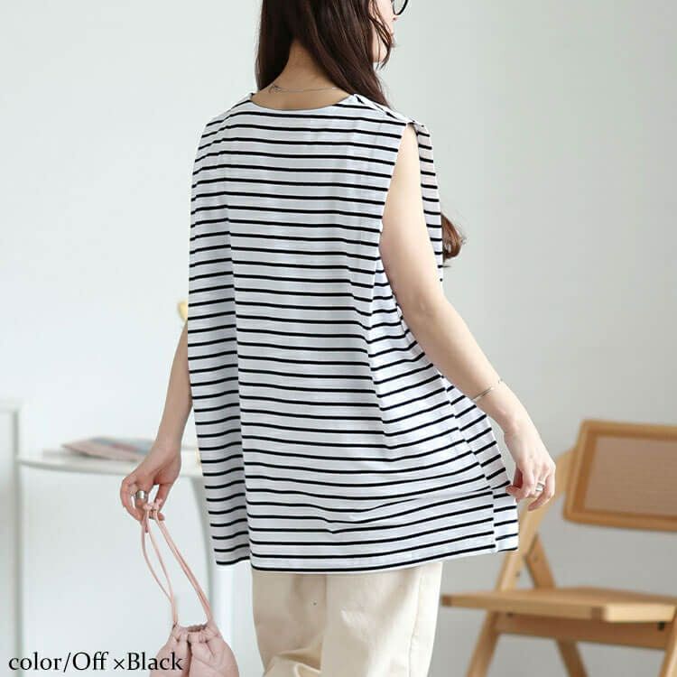 大きいサイズ レディース タックショルダーノースリーブチュニック