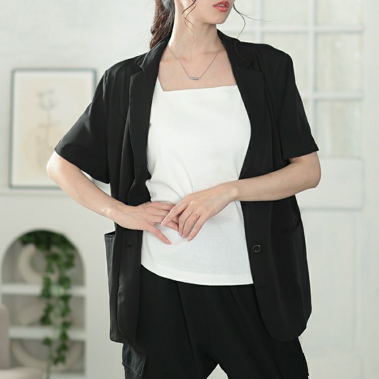 大きいサイズ レディース カップ付きコットンタンクトップ　wk-0539