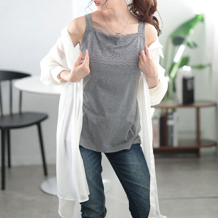 大きいサイズ レディース スカラップレースタンクトップ　cast-5554005【メール便可】