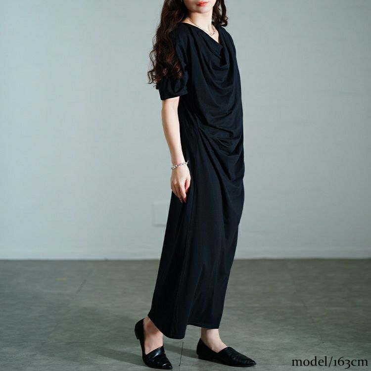 大きいサイズ レディース 接触冷感ストレッチドレープワンピース　sw-0726