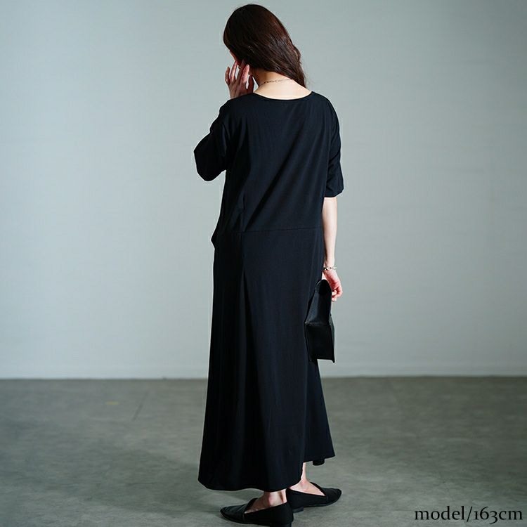 大きいサイズ レディース 接触冷感ストレッチドレープワンピース　sw-0726