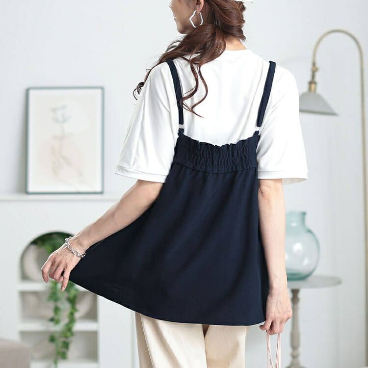 大きいサイズ レディース 接触冷感＆UVカットペプラムキャミビスチェ　cpdai-640797【メール便可】