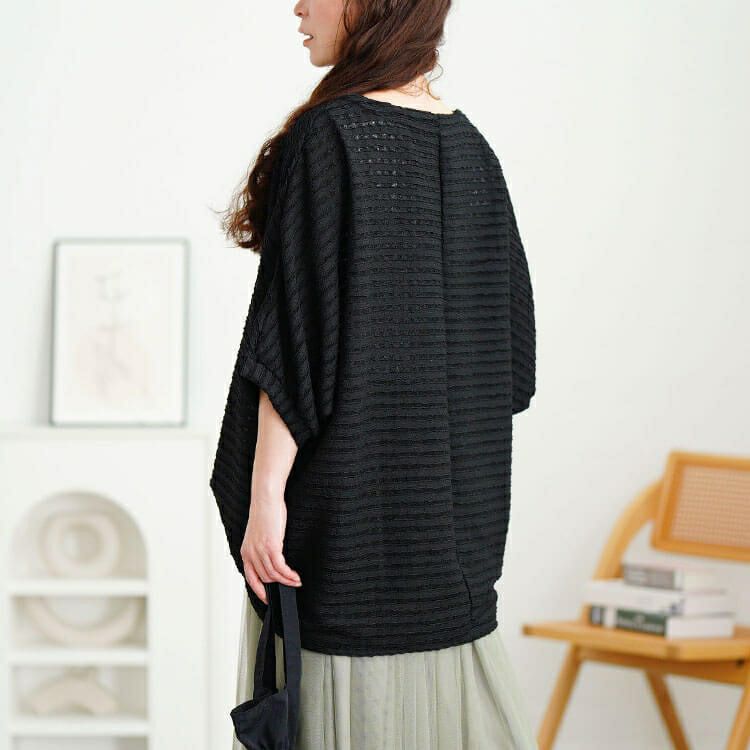 大きいサイズ レディース レースボーダードルマンチュニック　cpdai-659773