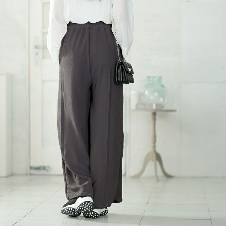 大きいサイズ レディース タックドロストワイドパンツ　goldy-1667