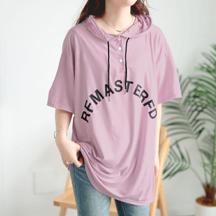 大きいサイズ レディース オーバーサイズロゴチュニックパーカー　goldy-1680【メール便可】