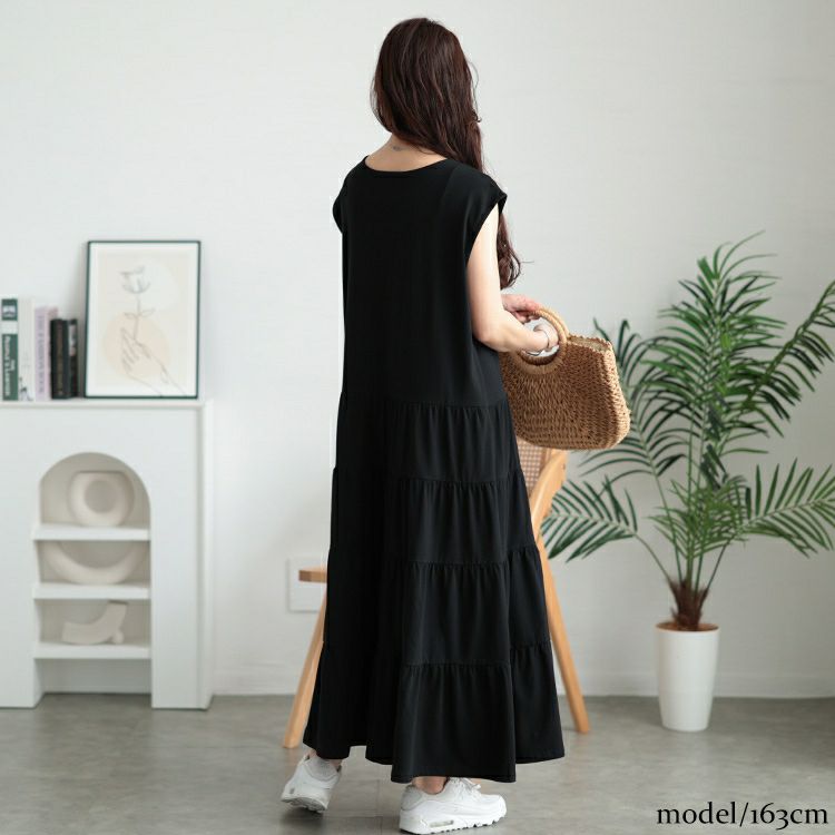 大きいサイズ レディース 接触冷感ティアードワンピース　kt-7825650