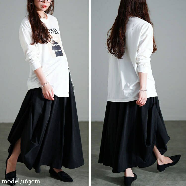 大きいサイズ レディース 2wayサイドボタンボリュームスカート　sw-0707