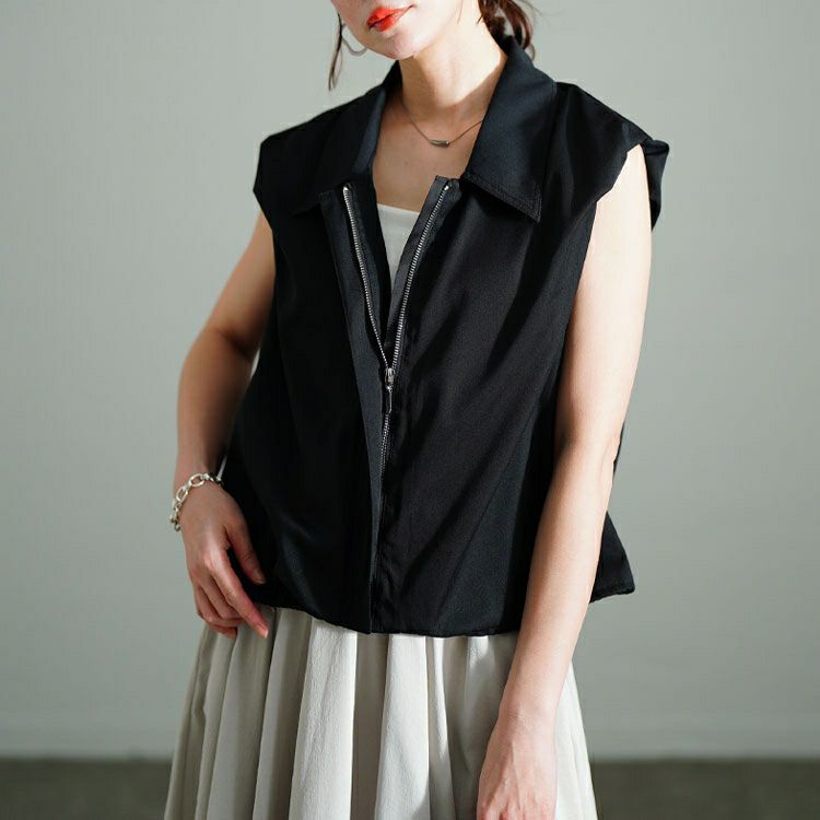 大きいサイズ レディース バルーンクロップドZIPトップス　sw-0705【メール便可】