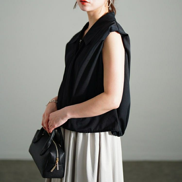 大きいサイズ レディース バルーンクロップドZIPトップス　sw-0705【メール便可】