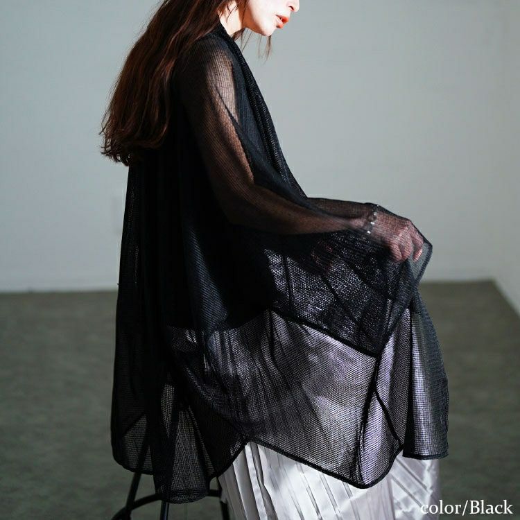 大きいサイズ レディース メッシュロングカーディガン　nw-25023