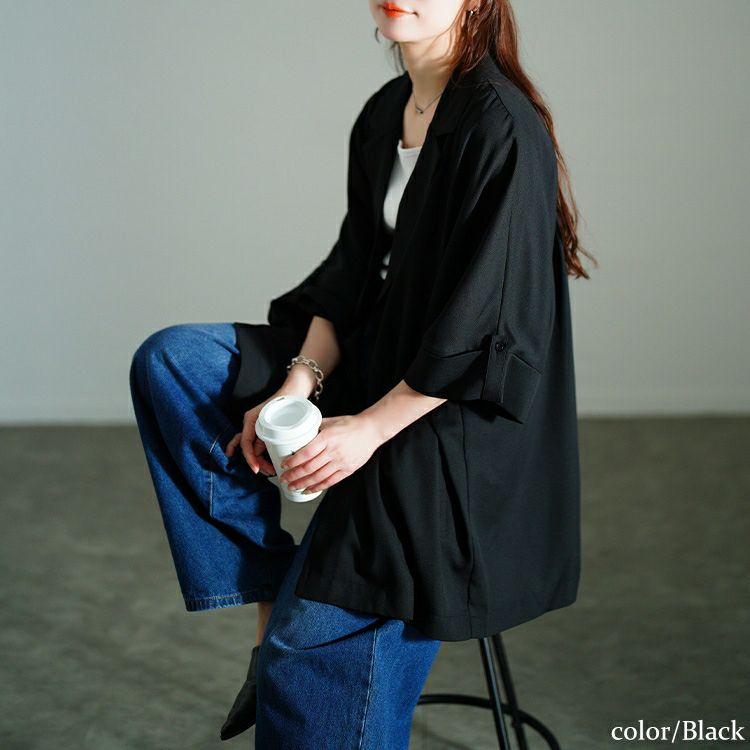 大きいサイズ レディース ワッシャーオーバーサイズジャケット 　nw-25011【メール便可】
