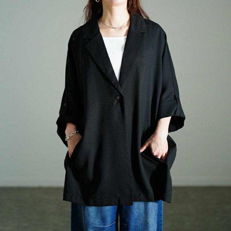 大きいサイズ レディース ワッシャーオーバーサイズジャケット 　nw-25011【メール便可】