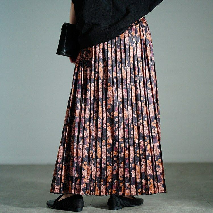 大きいサイズ レディース 花柄プリーツスカート　sw-0756【メール便可】