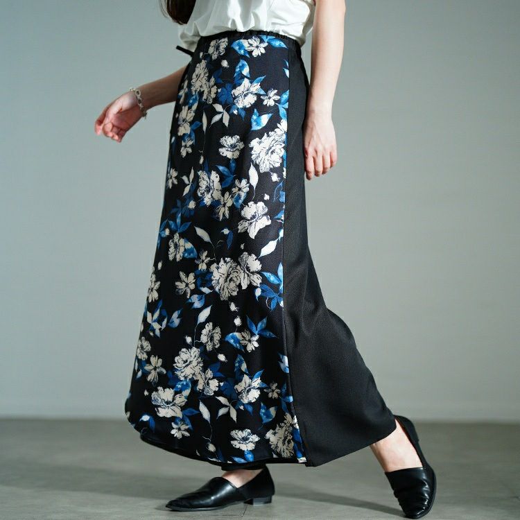 大きいサイズ レディース 花柄ラップワイドパンツ　sw-0751