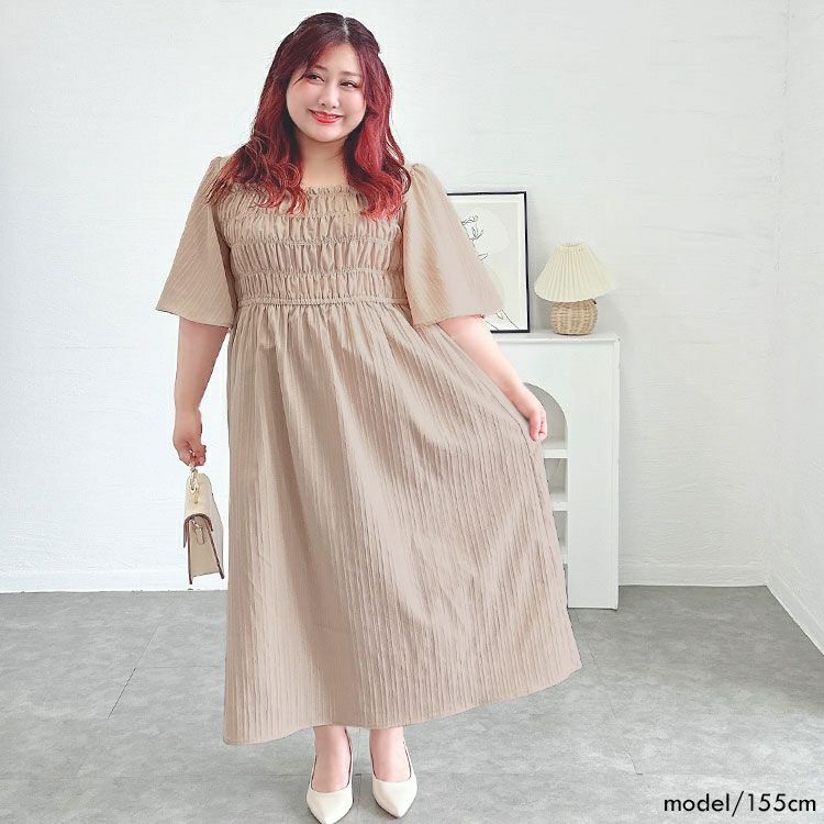 大きいサイズ レディース ストライプシャーリングフレアワンピース　tani-36863ll