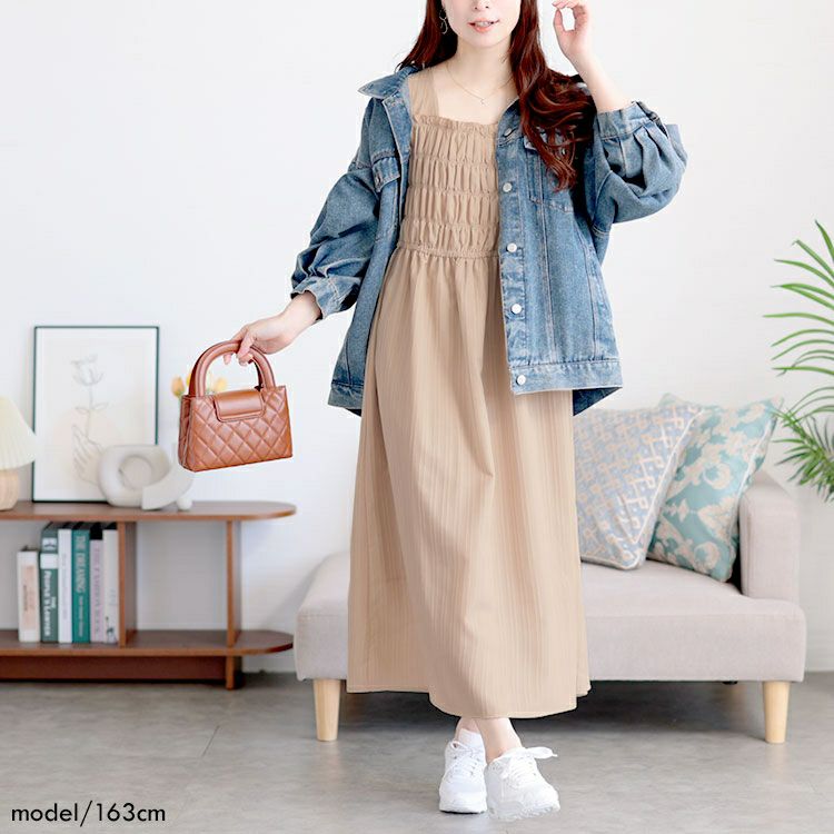 大きいサイズ レディース ストライプシャーリングフレアワンピース　tani-36863ll